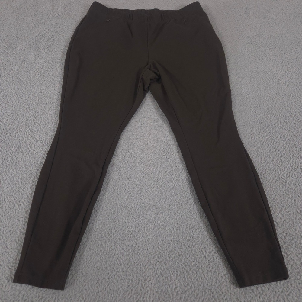 J. Jill Leggings Women L‎ Brown Ponte Slim Leg Viscose Nylon Stretch Zip Pockets